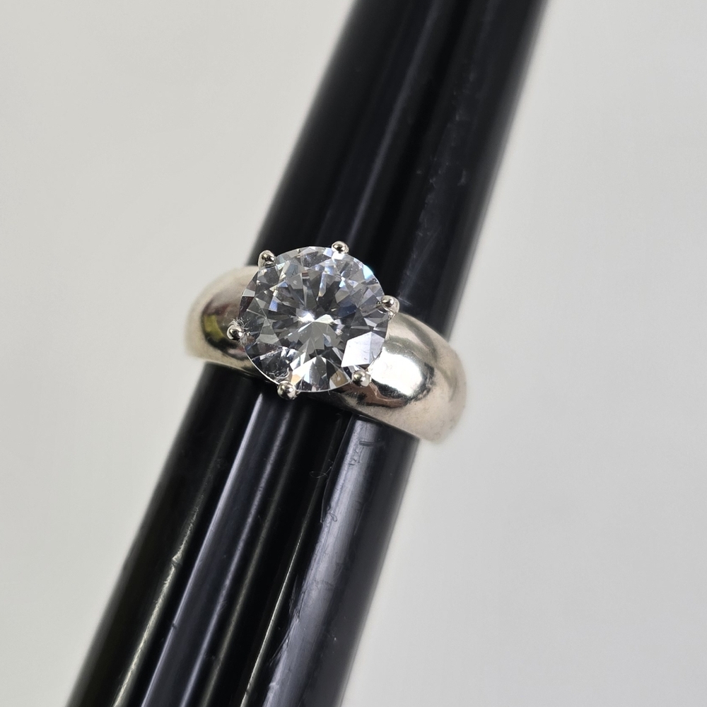 Sterling Silver 925 Ring Solitaire Ring - Picture 5 of 5